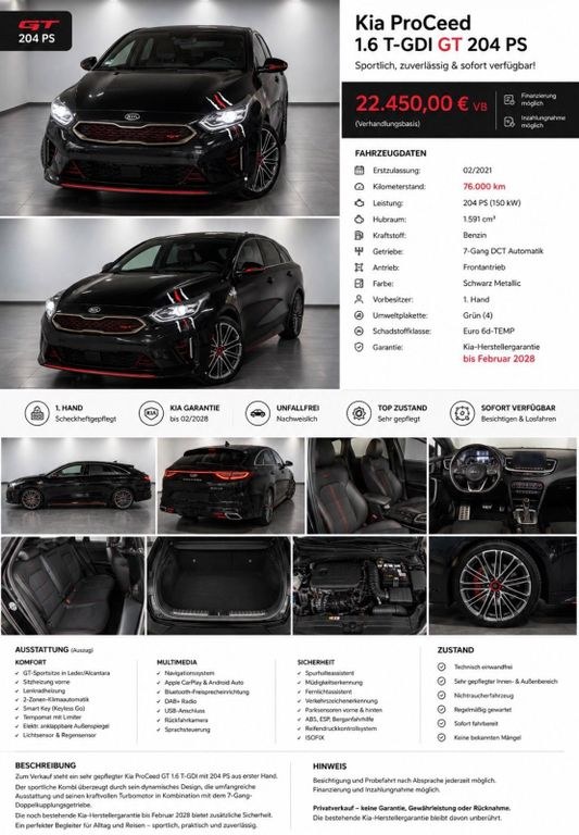 کیا پروسید GT 204 PS سال 2021/02 دست اول