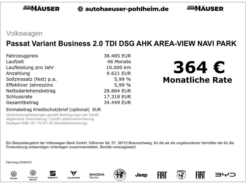 نمای دیگر فولکس واگن Passat Variant Business 2.0 TDI DSG AHK AREA-VIE